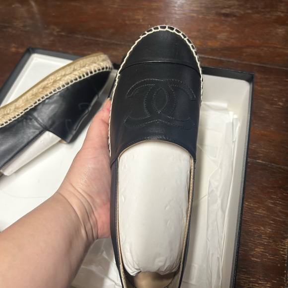 All Black Chanel Lambskin Espadrilles - Picture 10 of 16